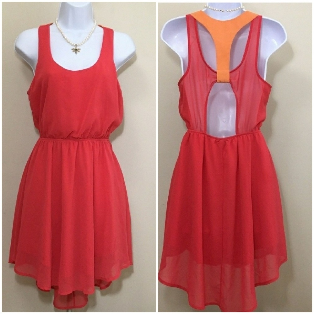 Hi-Lo w/ Back Cut Out - Lush Orange Dress